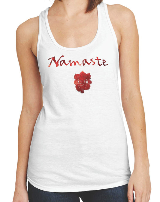 Namaste White Ladies Tank Top